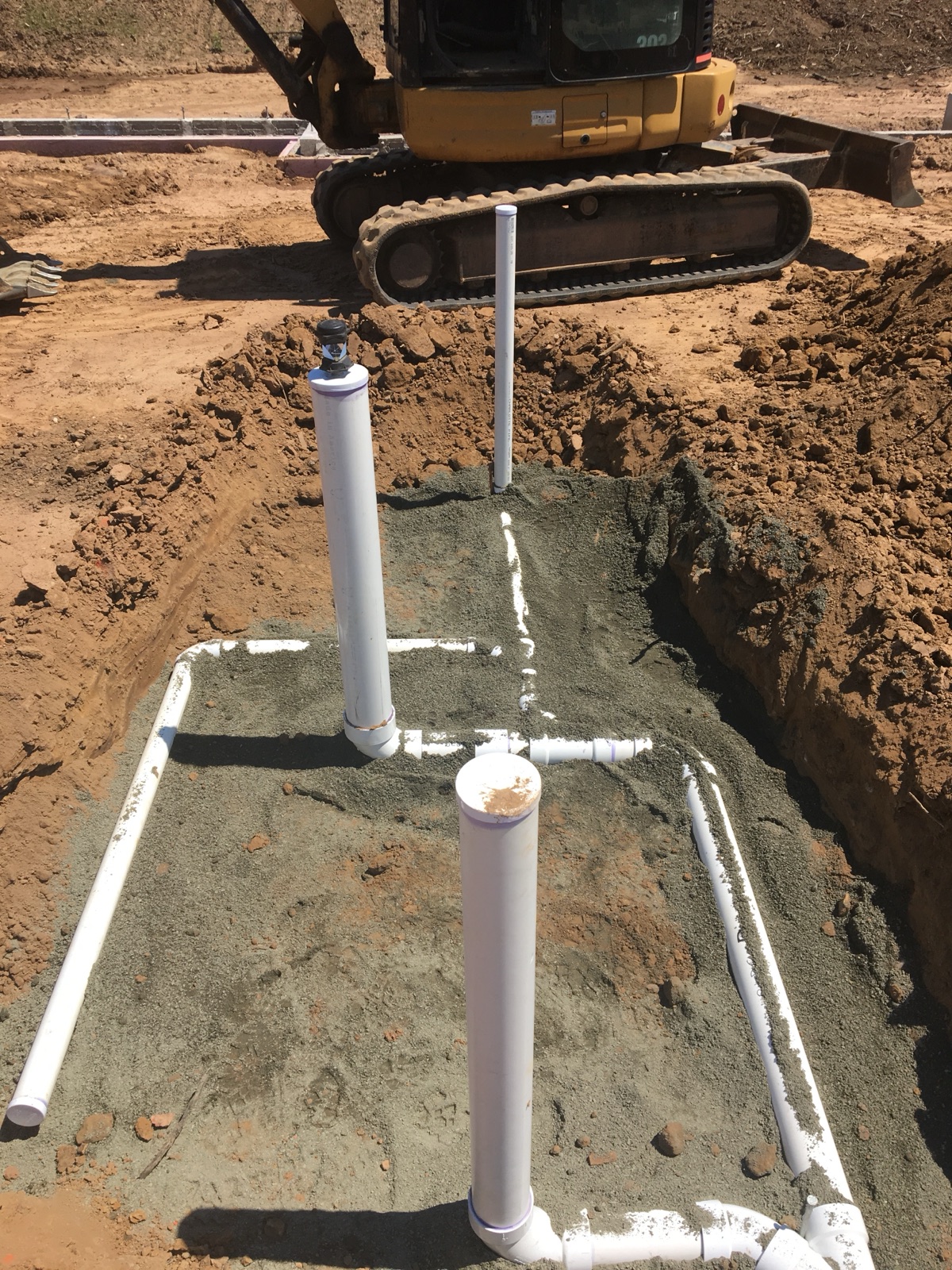 Underground plumbing rough-in